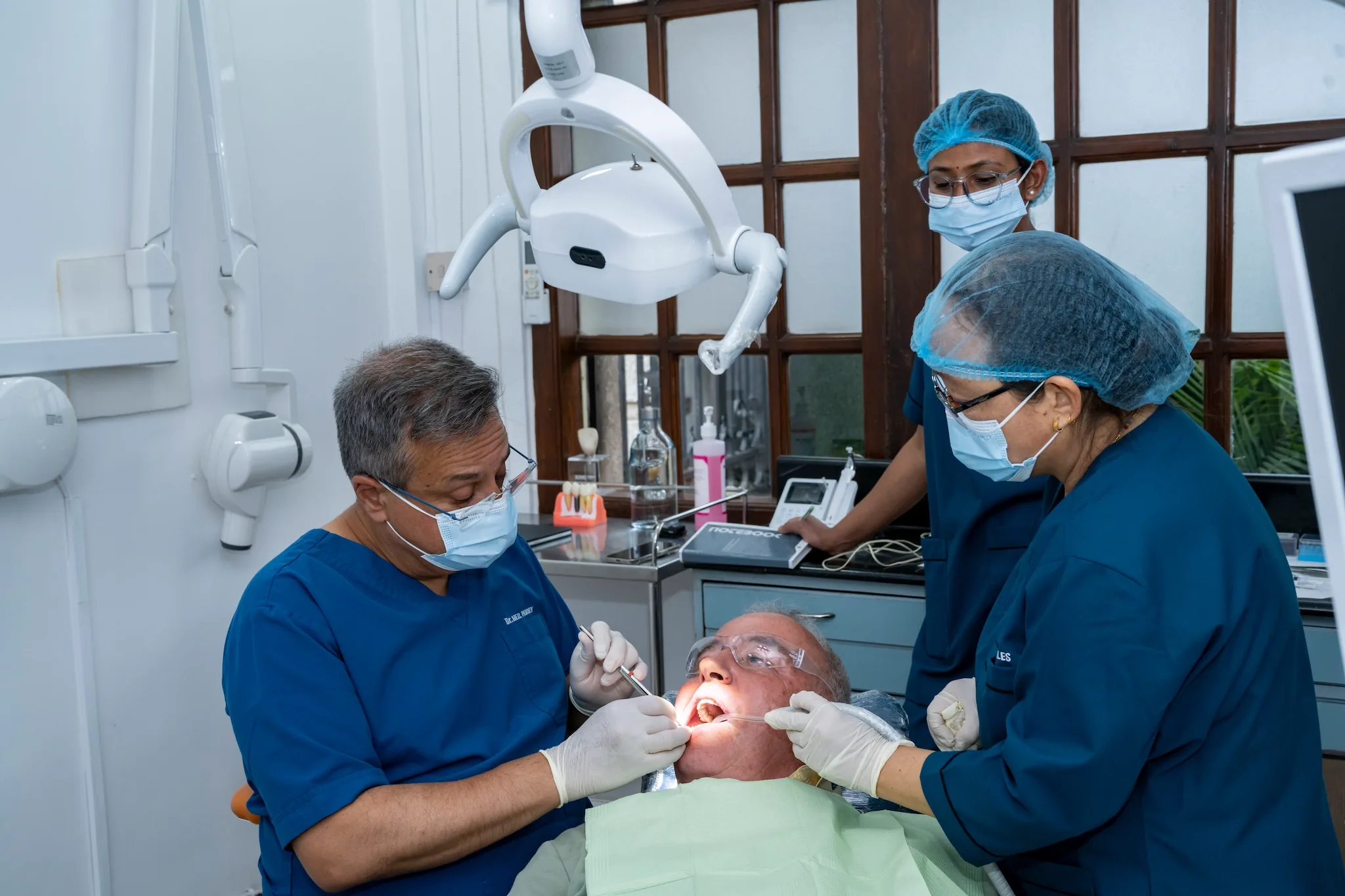 Healthy Smiles dental team treating a patient in Kathmandu